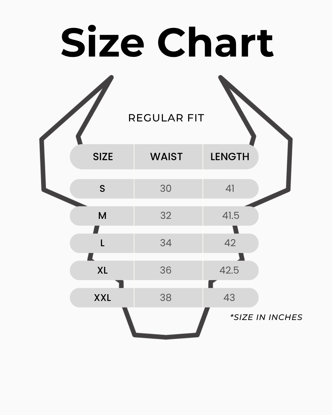 Size chart for Bullish Statement Joggers
