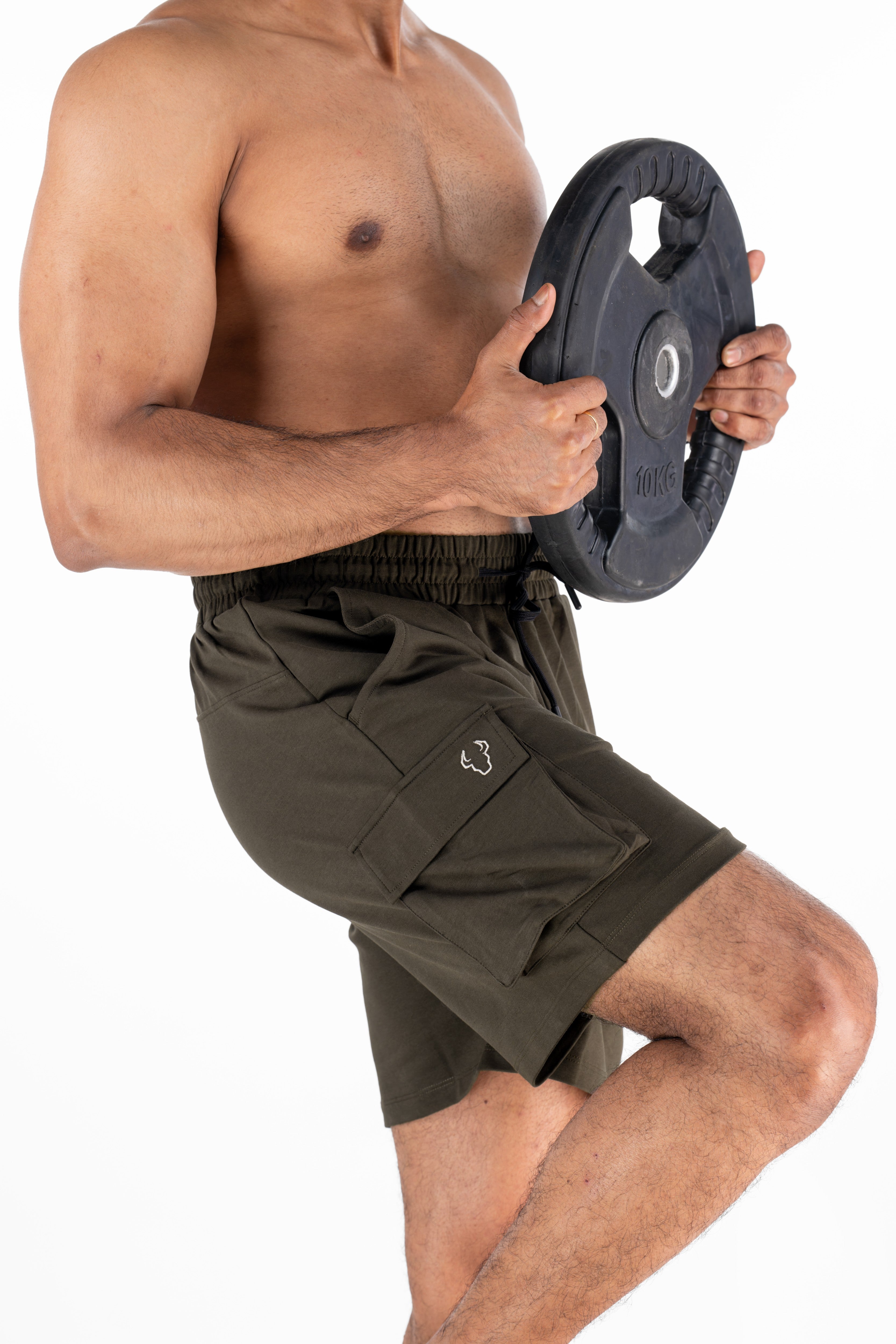 Bullish Apex Cargo Shorts in Olive — lightweight cargo shorts for gym and outdoor wear