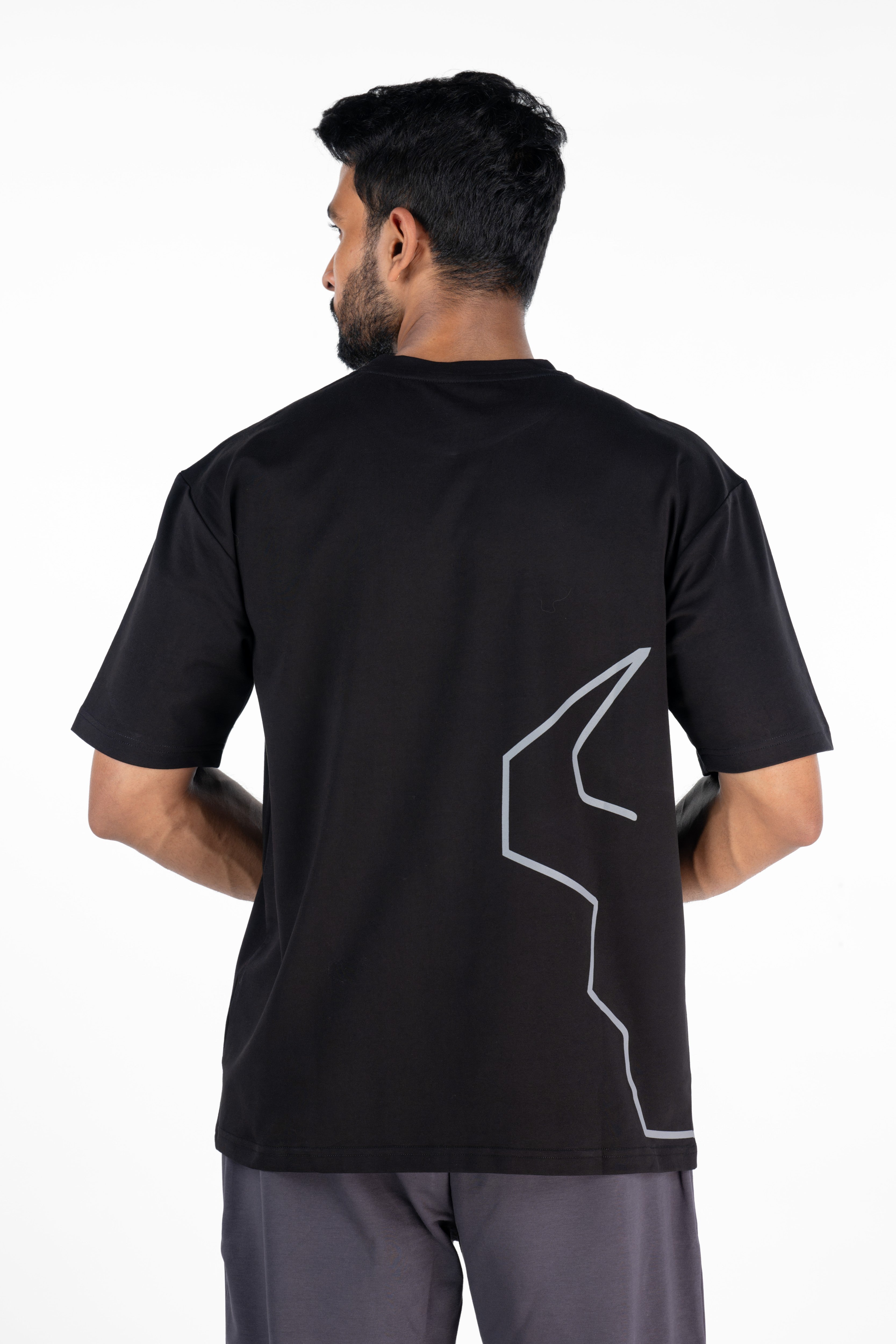 Bullish Oversized T-Shirt in Black — premium French Terry Cotton oversized tee for men