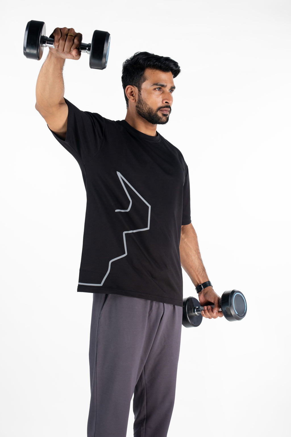 Bullish Oversized T-Shirt in Black — premium French Terry Cotton oversized tee for men