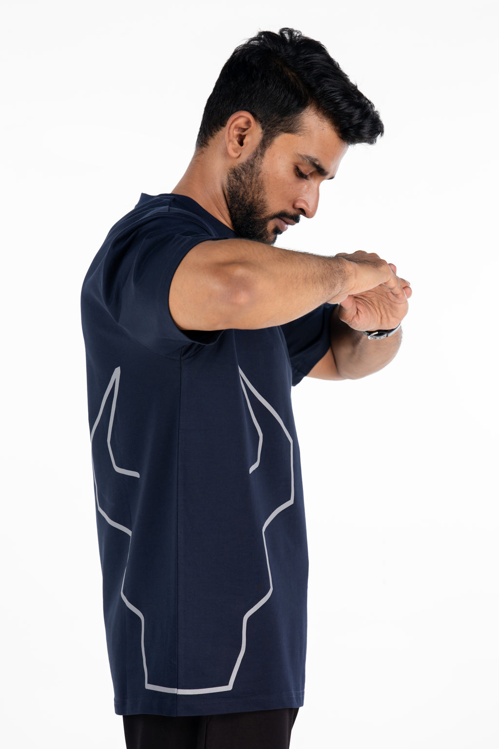 Bullish Oversized T-Shirt in Navy — premium French Terry Cotton oversized tee for men