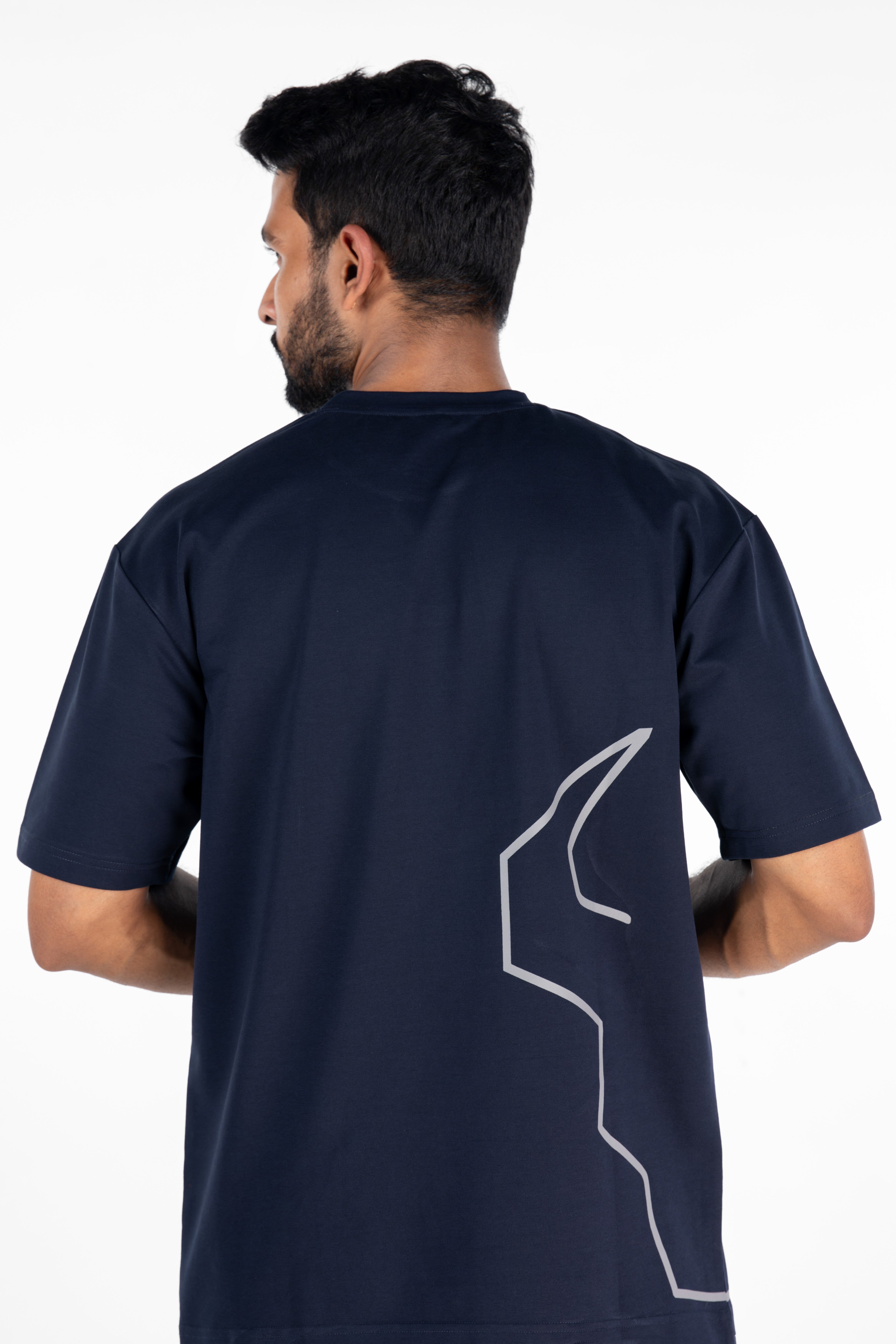 Bullish Oversized T-Shirt in Navy — premium French Terry Cotton oversized tee for men